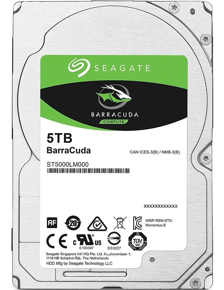Version 1.0.0 Seagate BarraCuda 5TB Internal Hard Drive HDD ? 2.5 Inch SATA 6Gb/s 5400 RPM 128MB Cache for Computer Desktop PC (ST5000LM000) - Image 1