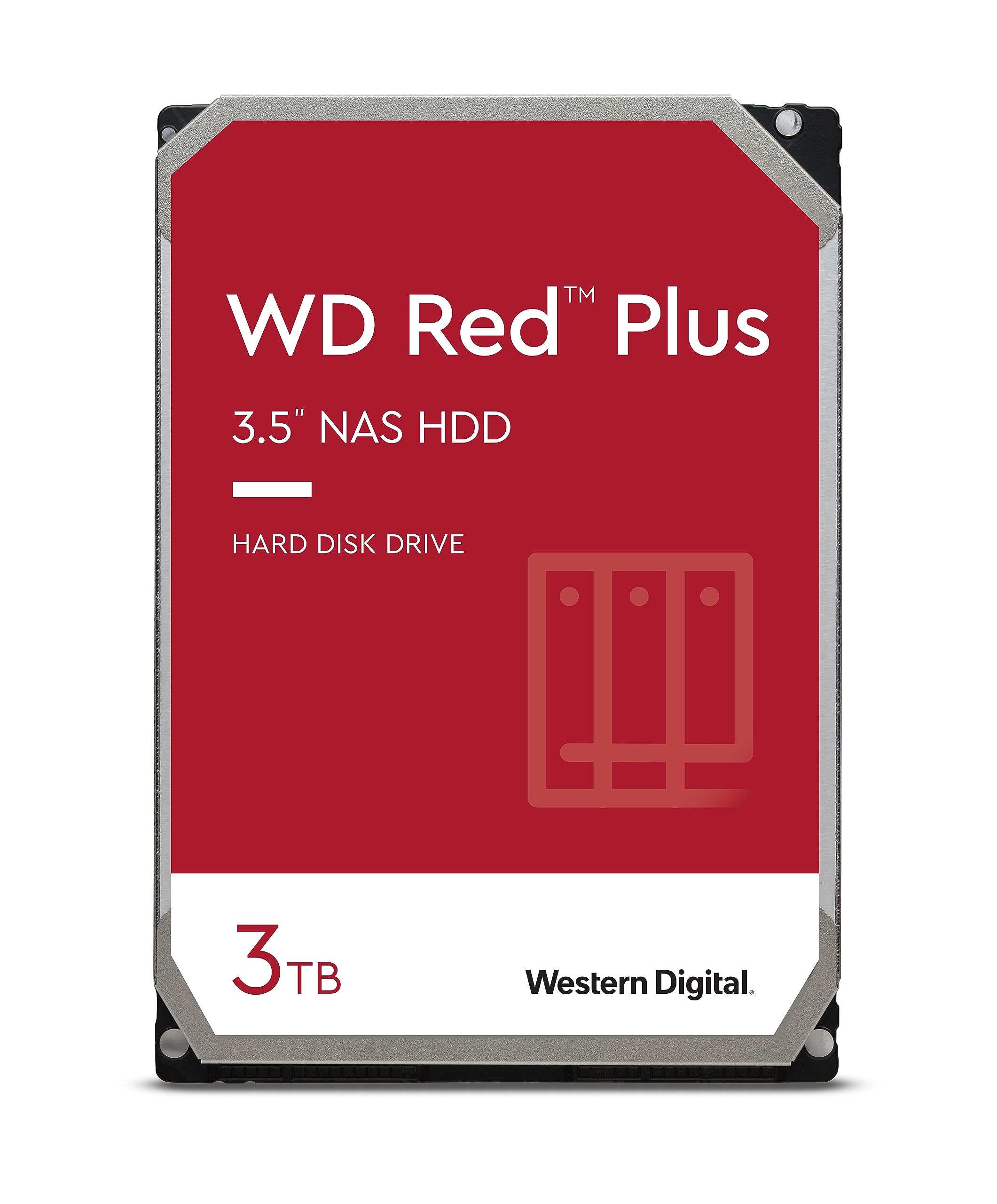 Western Digital 3TB WD Red Plus NAS Internal Hard Drive HDD - 5400 RPM, SATA 6 Gb/s, CMR, 64 MB Cache, 3.5" - WD30EFRX