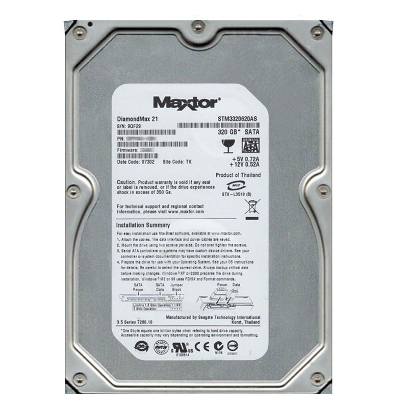 Seagate - 320GB 7.2K SATA 3.0Gbps 3.5" 8MB Cache Hard Drive - STM3320620AS