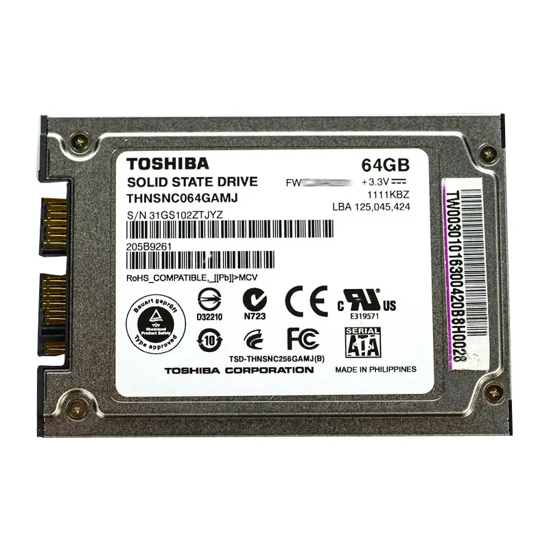 THNSNC064GAMJ.jpg Toshiba - 64GB SATA 1.8" SSD - THNSNC064GAMJ - Image 1
