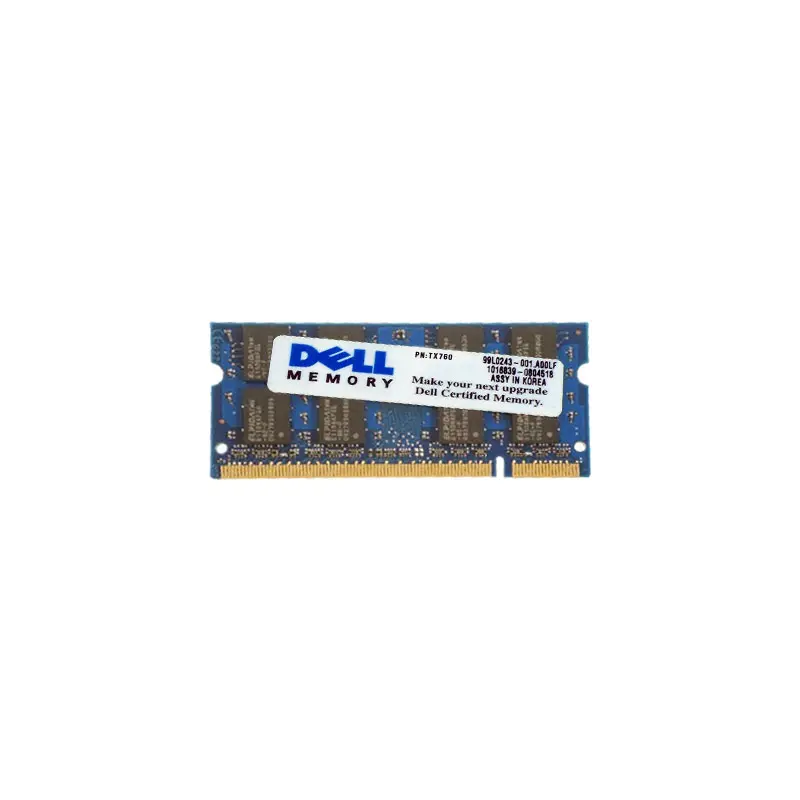 TX760.jpg Dell - 2GB DDR2 PC2-6400 NON-ECC UNBUFFERED 200 Pins Memory - TX760 - Image 1