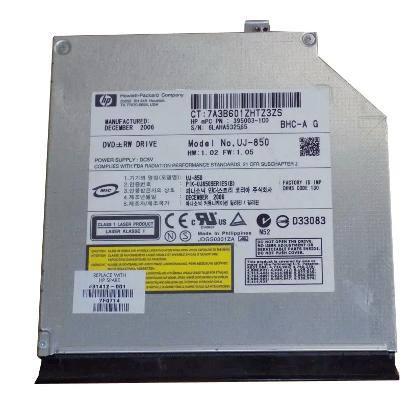 UJ-850.jpg Panasonic - 8x DVD-RW Dual Layer Drive - UJ-850 - Image 1