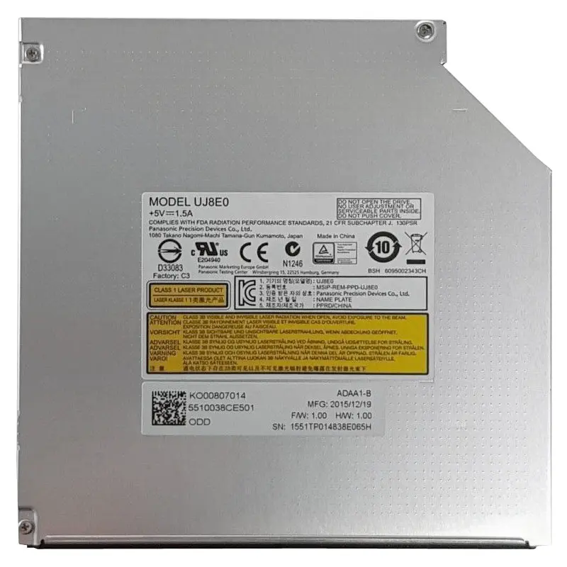 UJ8E0.jpg Panasonic - SATA Slimline DVD-RW Burner Optical Drive - UJ8E0 - Image 1