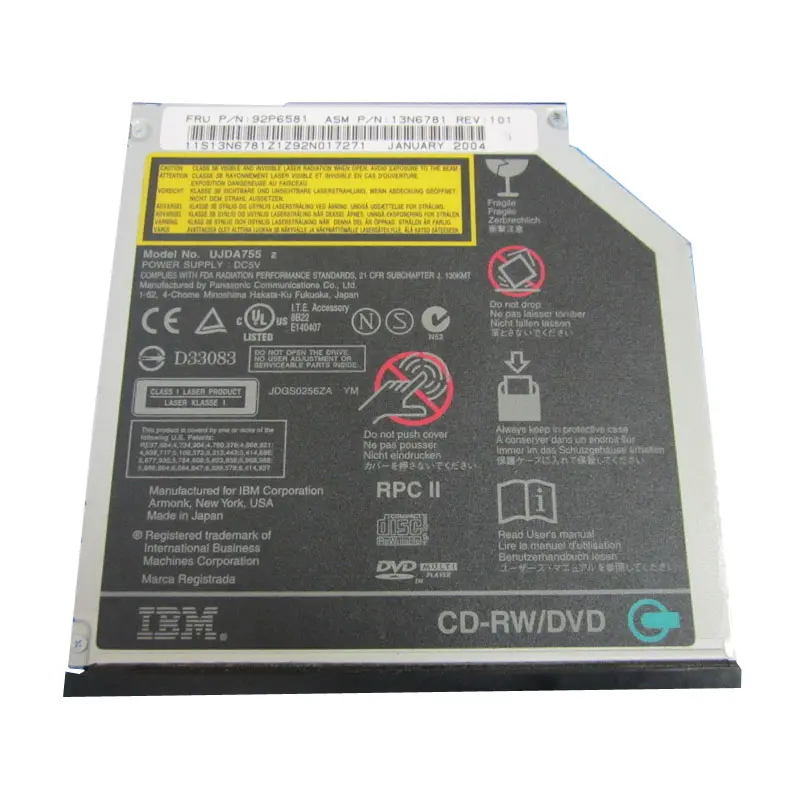 UJDA755.jpg Panasonic - Slim Ultrabay CD-RW-DVD-ROM Combo Drive - UJDA755 - Image 1