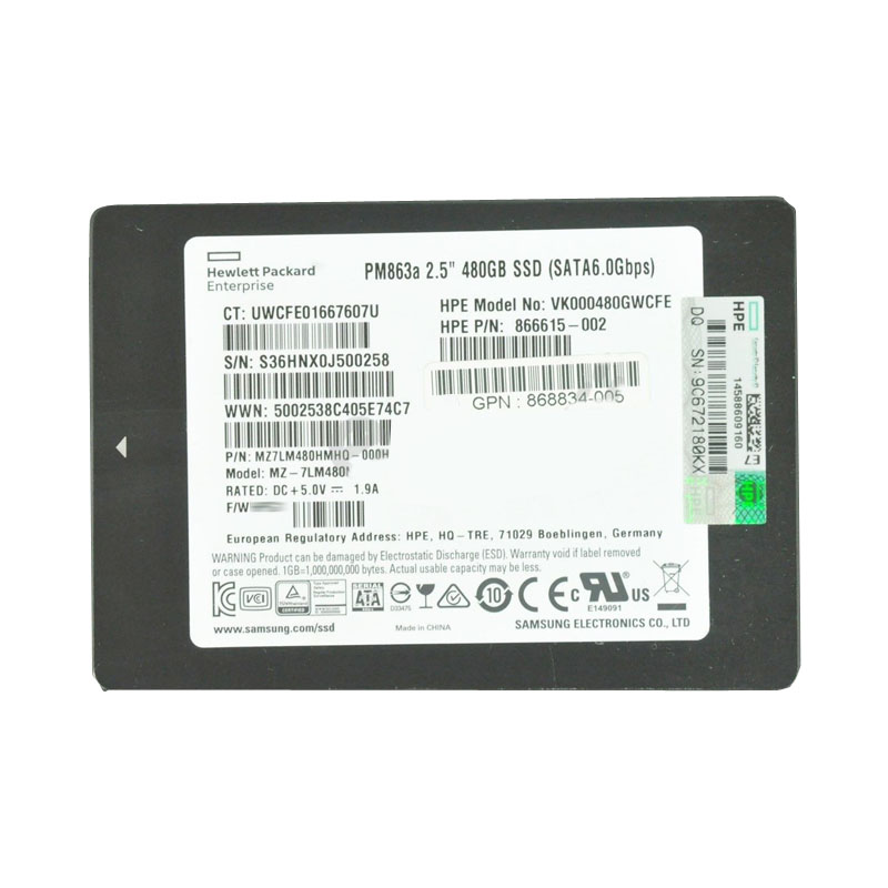 HP - 480GB SATA 2.5" SSD - VK000480GWCFE