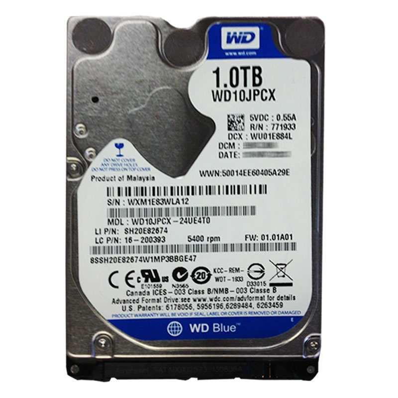 Western Digital - 1TB 5.4K SATA 2.5" 8MB Cache Hard Drive - WD10JPCX-24UE4T0