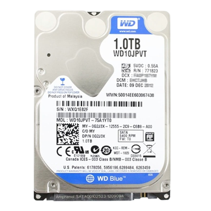 Western Digital - 1TB 5.4K SATA 3.0Gbps 2.5" 8MB Cache Hard Drive - WD10JPVT-75A1YT0