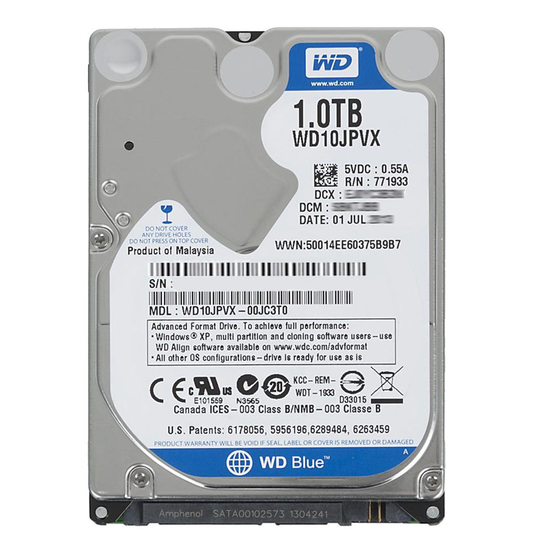 Western Digital - 1TB 5.4K SATA 6.0Gbps 2.5" 8MB Cache Hard Drive - WD10JPVX-00JC3T0