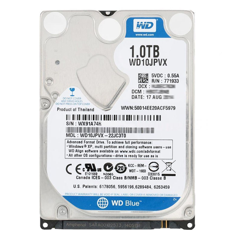 Western Digital - 1TB 5.4K SATA 6.0Gbps 2.5" 8MB Cache Hard Drive - WD10JPVX-22JC3T0