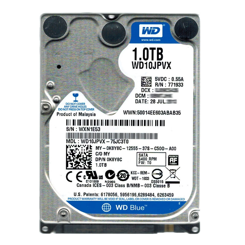 Western Digital - 1TB 5.4K SATA 6.0Gbps 2.5" 8MB Cache Hard Drive - WD10JPVX-75JC3T0