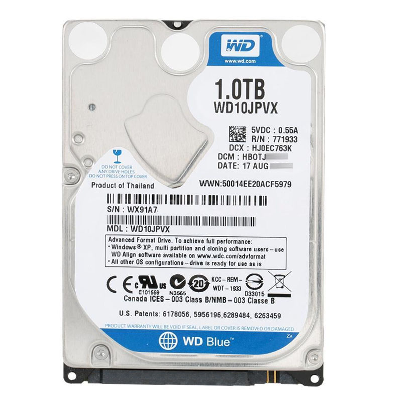 Western Digital - 1TB 5.4K SATA 6.0Gbps 2.5" 8MB Hard Drive - WD10JPVX