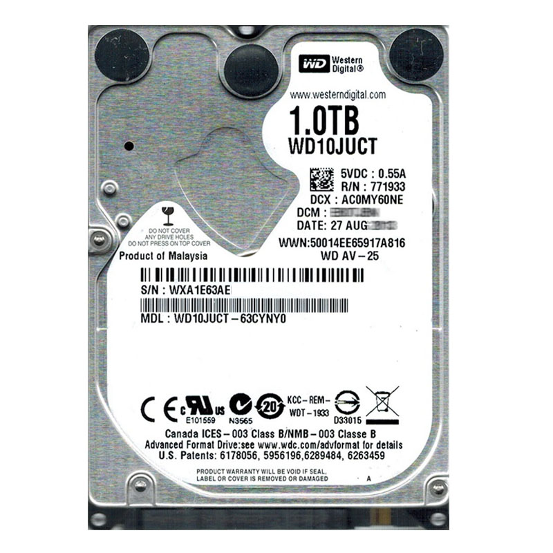 Western Digital - 1TB 5.4K SATA 3.0Gbps 2.5" 16MB Cache Hard Drive - WD10JUCT-63CYNY0