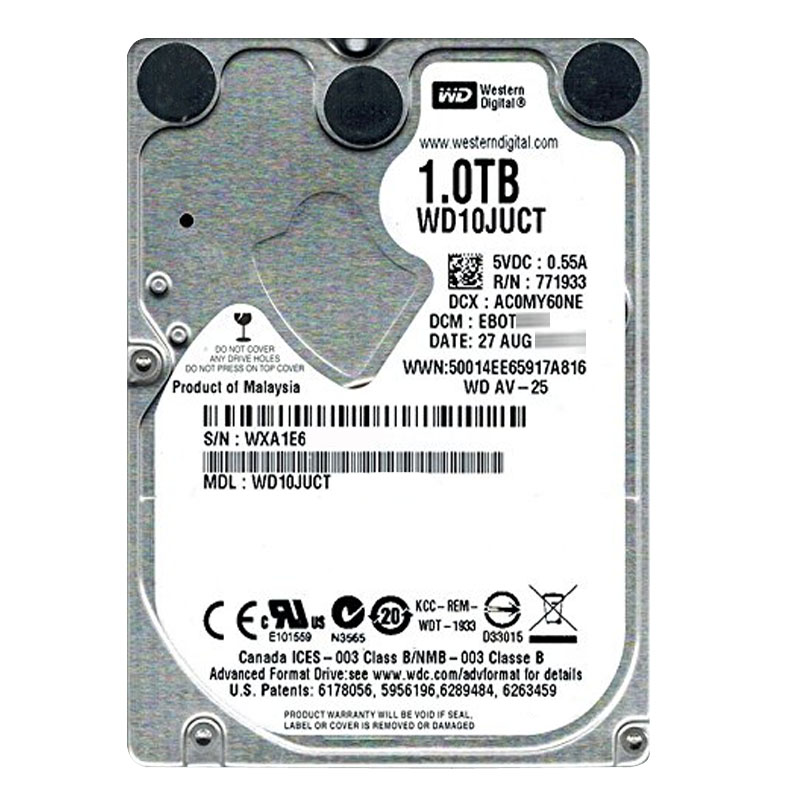 Western Digital - 1TB 5.4K SATA 3.0Gbps 2.5" 16MB Hard Drive - WD10JUCT