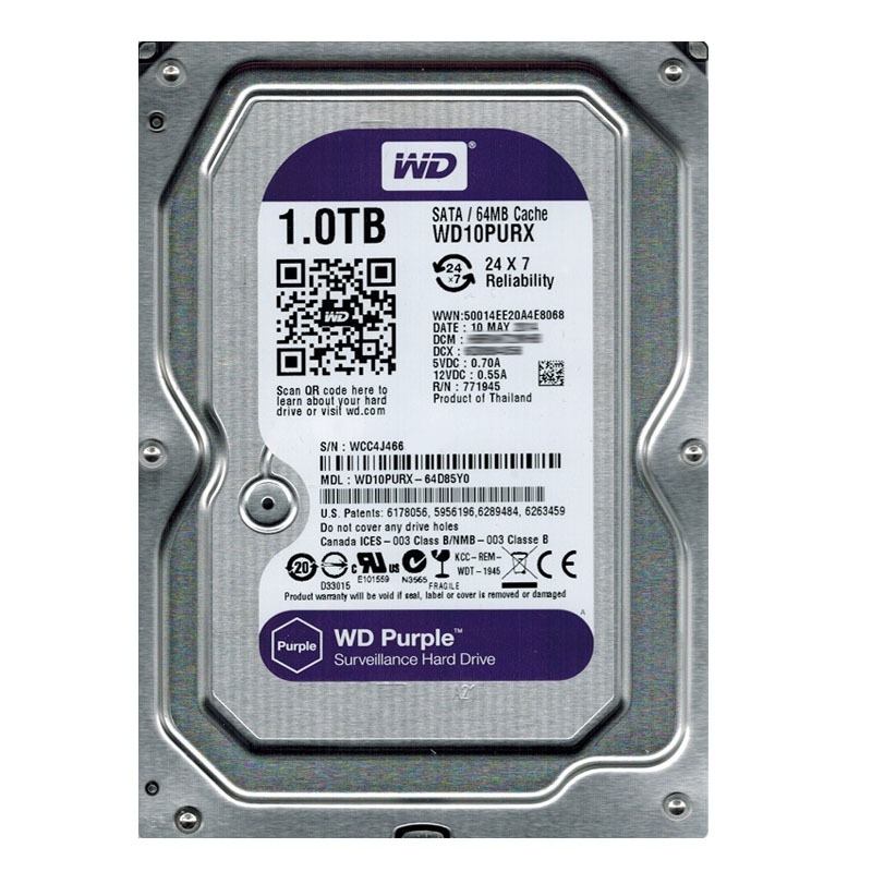 Western Digital - 1TB IntelliPower SATA 3.5" 64MB Cache Hard Drive - WD10PURX-64D85Y0