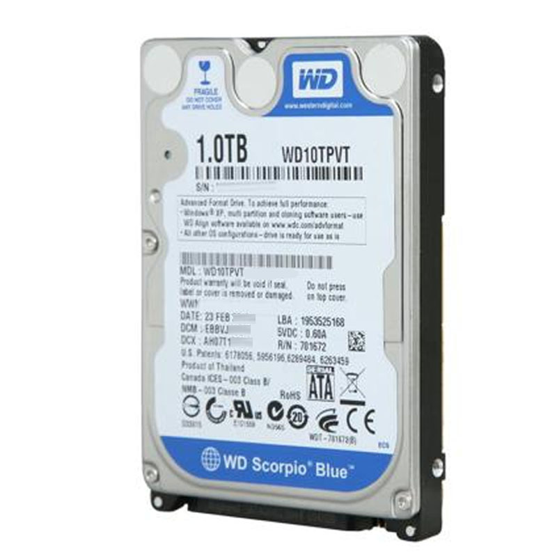Western Digital - 1TB 5.2K SATA 3.0Gbps 2.5" 8MB Hard Drive - WD10TPVT