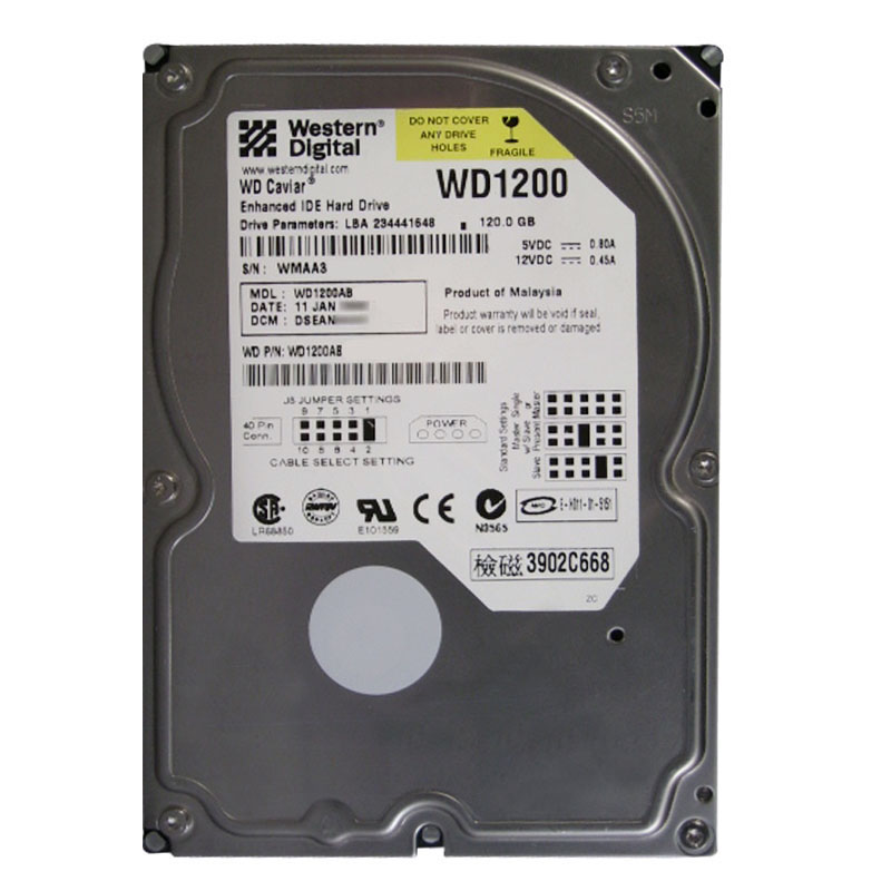 Western Digital - 120GB 5.4K EIDE 3.5" 2MB Cache Hard Drive - WD1200AB