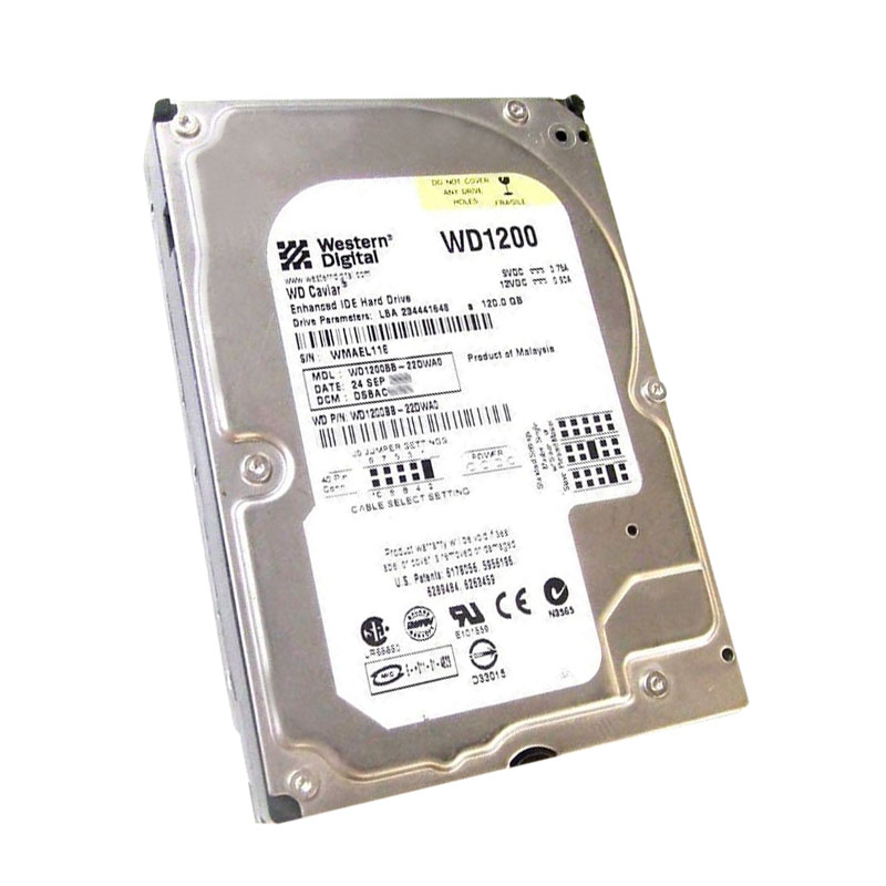 WD1200BB-22DWA0.jpg Western Digital - 120GB 7.2K IDE Ultra-ATA/100 3.5" 2MB Cache Hard Drive - WD1200BB-22DWA0 - Image 1