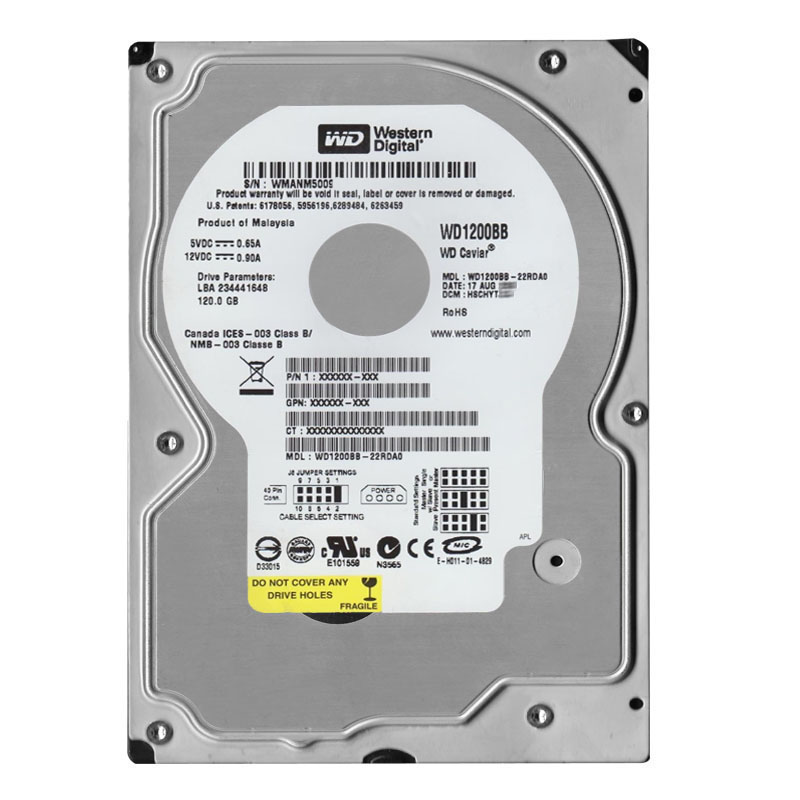 Western Digital - 120GB 7.2K IDE Ultra-ATA/100 3.5" 2MB Cache Hard Drive - WD1200BB-22RDA0