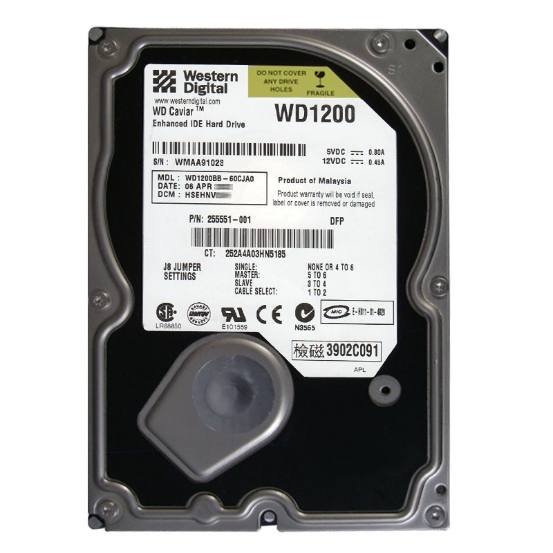 Western Digital - 120GB 7.2K EIDE 3.5" 2MB Cache Hard Drive - WD1200BB-60CJA0