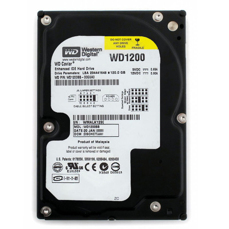 Western Digital - 120GB 7.2K IDE Ultra-ATA/100 3.5" 2MB Cache Hard Drive - WD1200BB