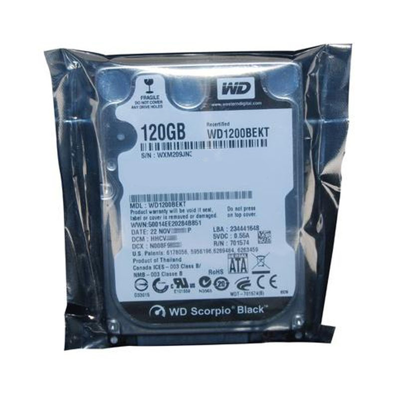 Western Digital - 120GB 7.2K SATA 3.0Gbps 2.5" 16MB Hard Drive - WD1200BEKT