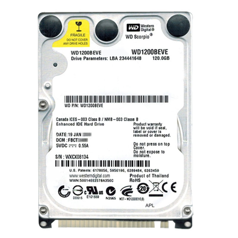 Western Digital - 120GB 5.4K PATA 2.5" 8MB Cache Hard Drive - WD1200BEVE