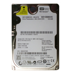 Western Digital - 120GB 5.4K SATA 1.5Gbps 2.5" 8MB Hard Drive - WD1200BEVS-00UST0