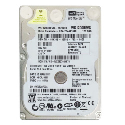 Western Digital - 120GB 5.4K SATA 1.5Gbps 2.5" 8MB Hard Drive - WD1200BEVS-75RST0