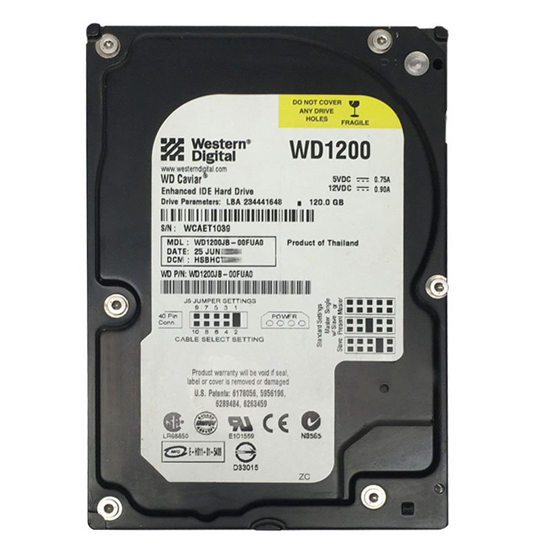 Western Digital - 120GB 7.2K EIDE 3.5" 8MB Cache Hard Drive - WD1200JB-00FUA0