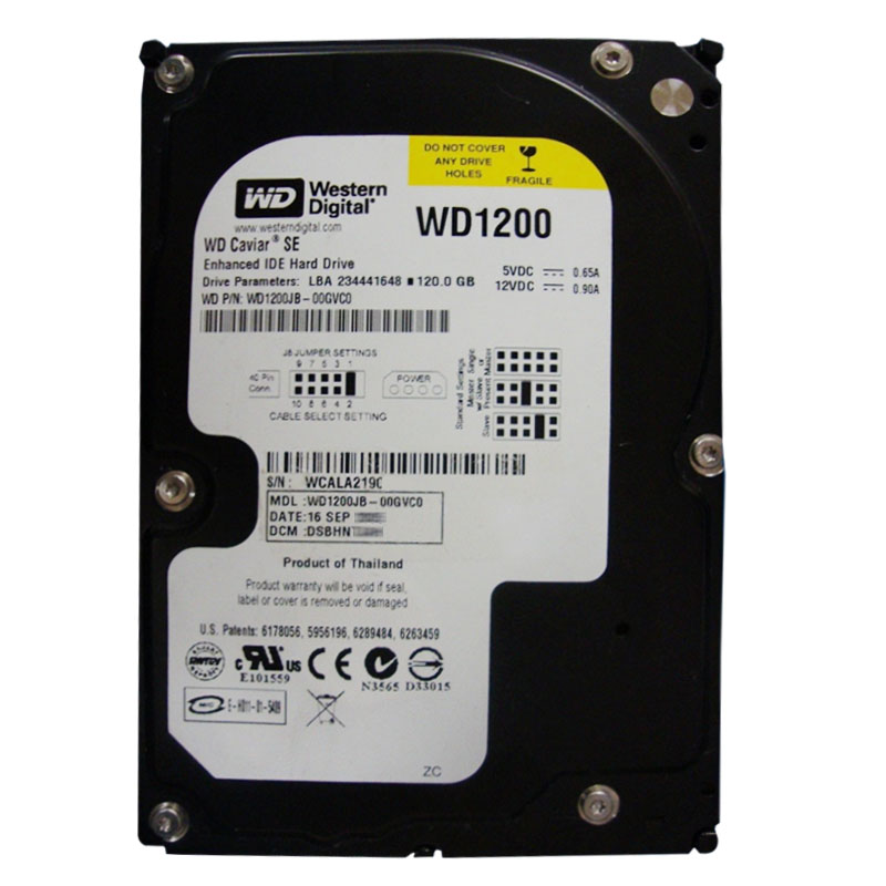 Western Digital - 120GB 7.2K EIDE 3.5" 8MB Cache Hard Drive - WD1200JB-00GVC0