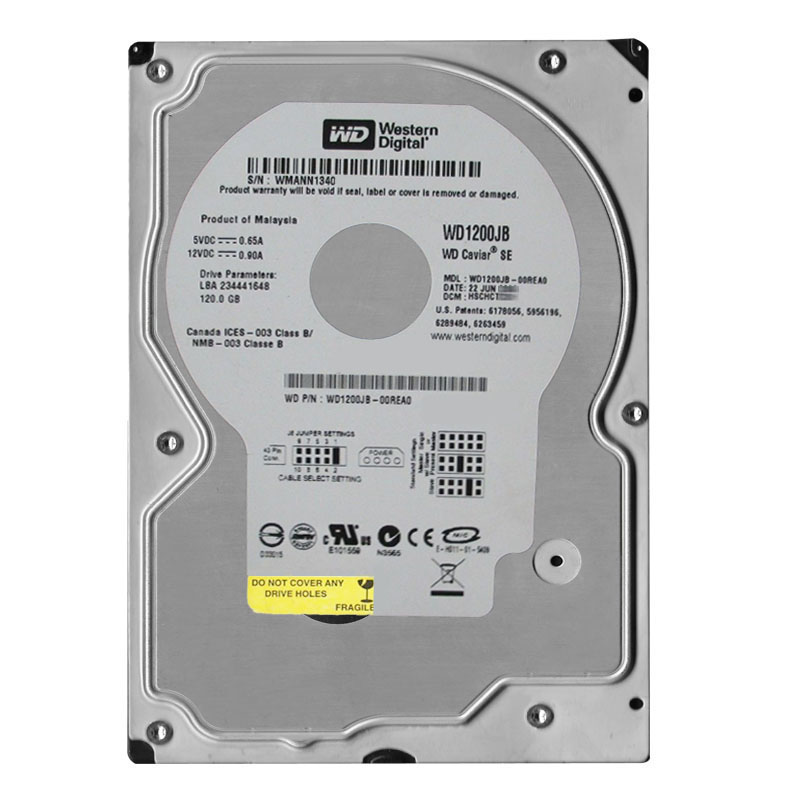 Western Digital - 120GB 7.2K EIDE 3.5" 8MB Cache Hard Drive - WD1200JB-00REA0