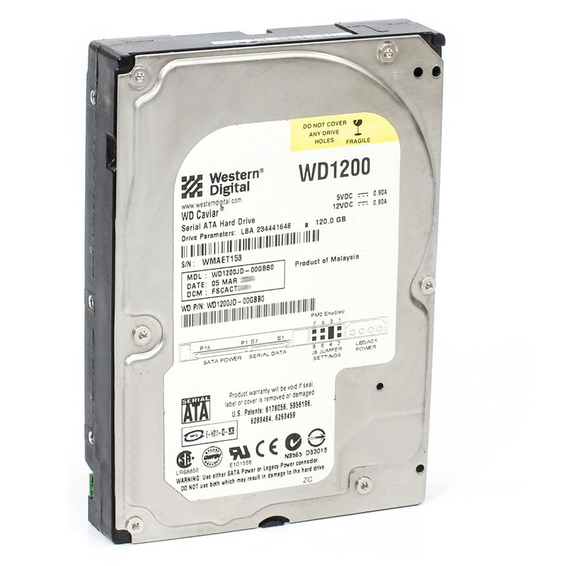 WD1200JD-00GBB0.jpg Western Digital - 120GB 7.2K SATA 1.5Gbps 3.5" 8MB Cache Hard Drive - WD1200JD-00GBB0 - Image 1