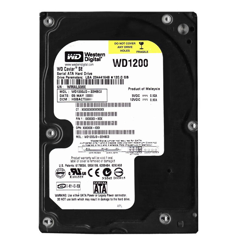 WD1200JD-22HBC0.jpg Western Digital - 120GB 7.2K SATA 1.5Gbps 3.5" 8MB Cache Hard Drive - WD1200JD-22HBC0 - Image 1
