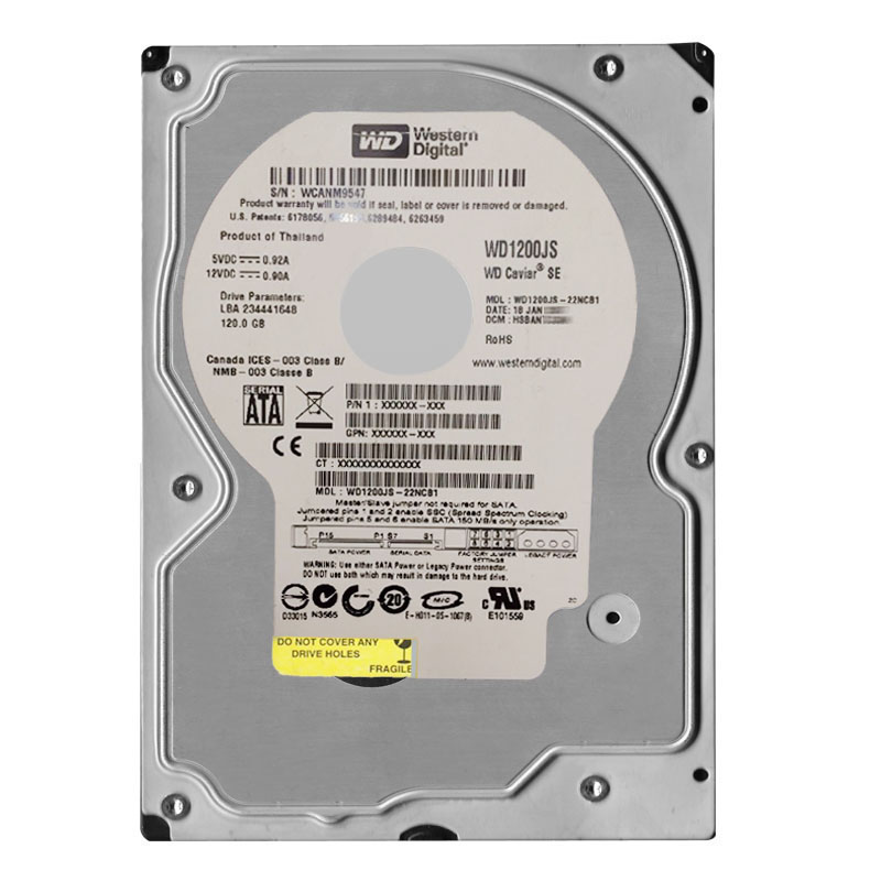 WD1200JS-22NCB1.jpg Western Digital - 120GB 7.2K SATA 3.0Gbps 3.5" 8MB Cache Hard Drive - WD1200JS-22NCB1 - Image 1