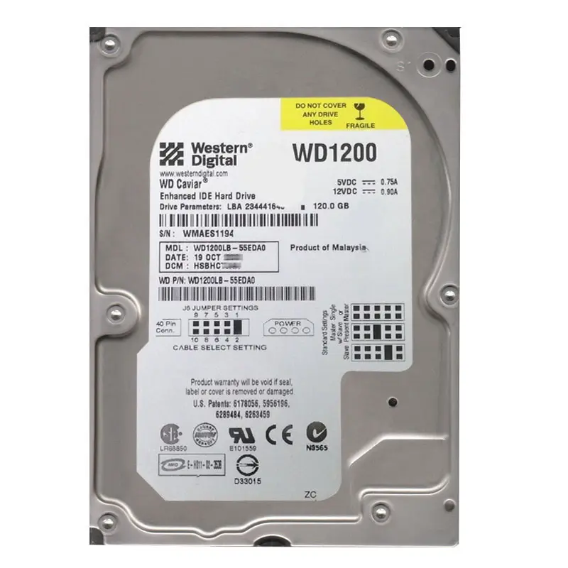 WD1200LB-55EDA0.jpg Western Digital - 120GB 7.2K EIDE 3.5" 2MB Cache Hard Drive - WD1200LB-55EDA0 - Image 1
