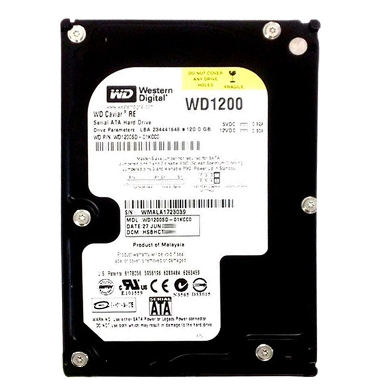 WD1200SD-01KCC0.jpg Western Digital - 120GB 7.2K SATA 1.5Gbps 3.5" 8MB Cache Hard Drive - WD1200SD-01KCC0 - Image 1