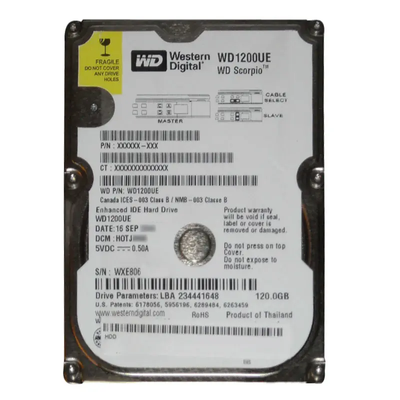 WD1200UE.jpg Western Digital - 120GB 5.4K Ultra-ATA/100 2.5" 2MB Cache Hard Drive - WD1200UE - Image 1
