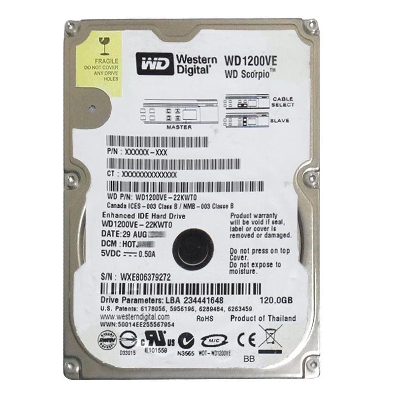Western Digital - 120GB 5.4K ATA/100 2.5" 8MB Cache Hard Drive - WD1200VE-22KWT0
