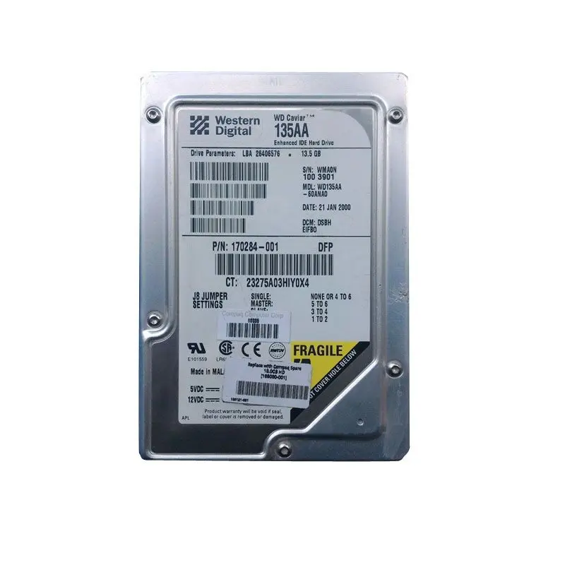 WD135AA-60ANA0.jpg Western Digital - 13.5GB 5.4K IDE 3.5" Cache Hard Drive - WD135AA-60ANA0 - Image 1