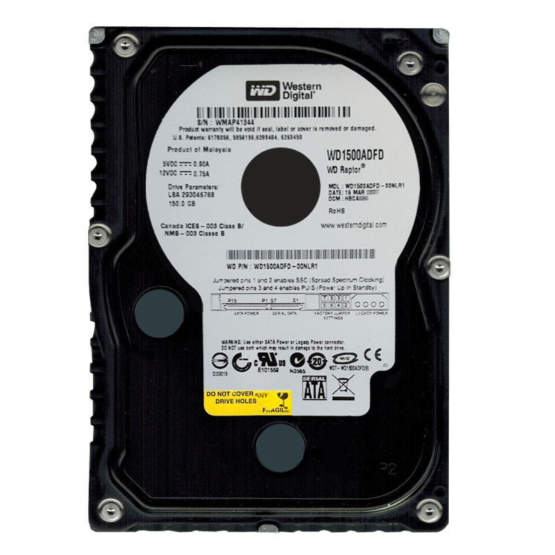 Western Digital - 150GB 10K SATA 1.5Gbps 3.5" 16MB Hard Drive - WD1500ADFD-00NLR1
