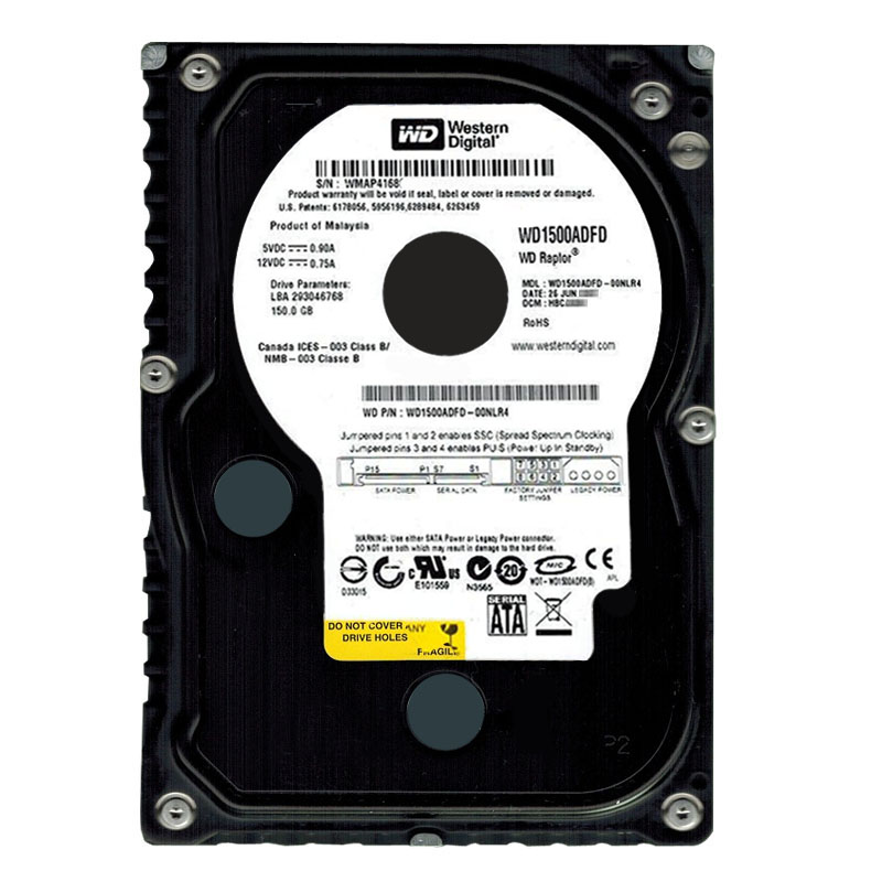 Western Digital - 150GB 10K SATA 1.5Gbps 3.5" 16MB Hard Drive - WD1500ADFD-00NLR4