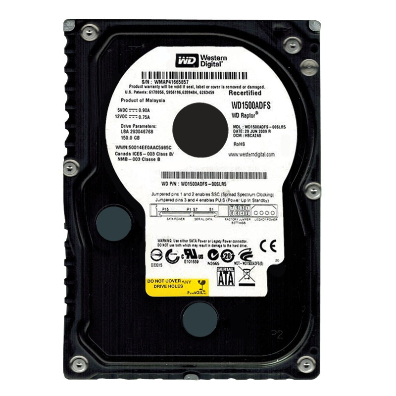 Western Digital - 150GB 10K SATA 3.0Gbps 3.5" 16MB Hard Drive - WD1500ADFS-00SLR5