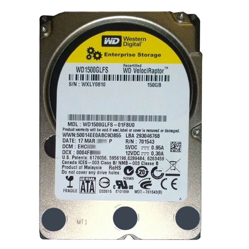 Western Digital - 150GB 10K SATA 3.0Gbps 3.5" 16MB Hard Drive - WD1500GLFS-01F8U0