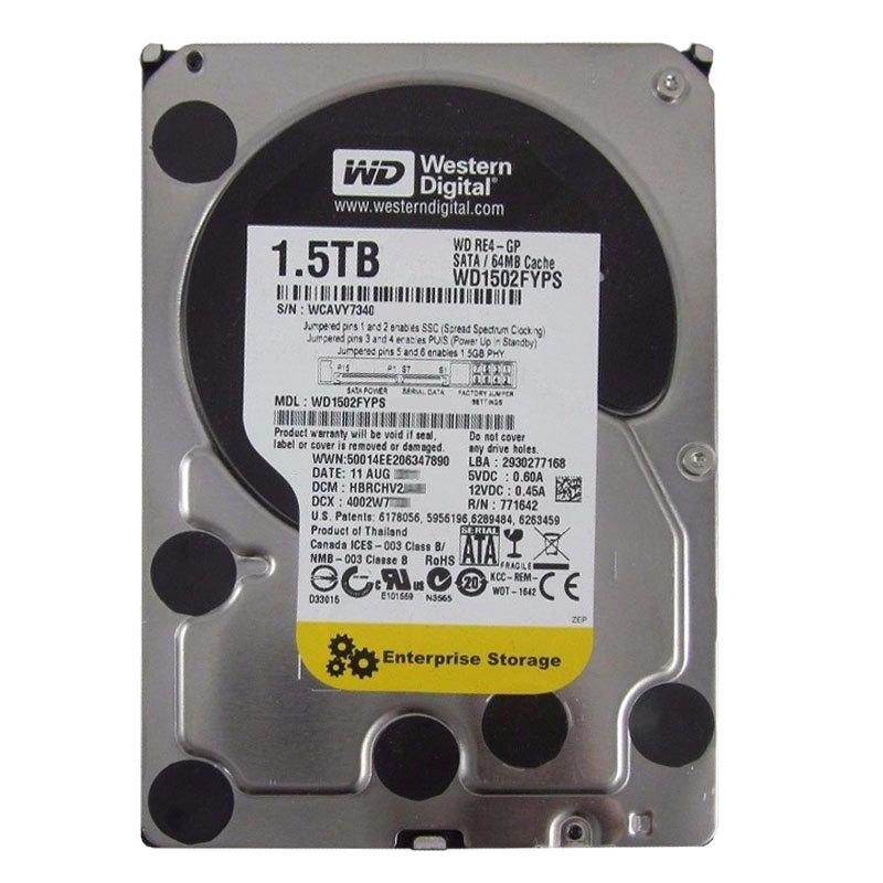Western Digital - 1.5TB IntelliPower SATA 3.0Gbps 3.5" 64MB Hard Drive - WD1502FYPS