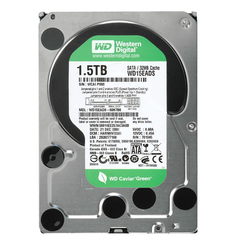 Western Digital - 1.5TB IntelliPower SATA 3.0Gbps 3.5" 32MB Cache Hard Drive - WD15EADS-00H7B0