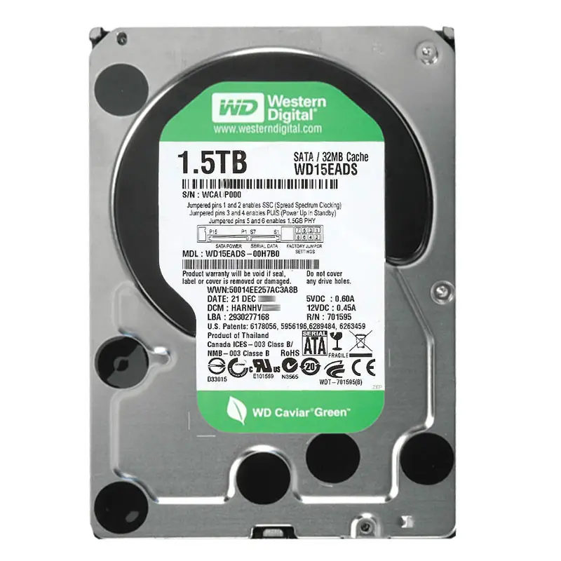WD15EADS-00H7B0.jpg Western Digital - 1.5TB IntelliPower SATA 3.0Gbps 3.5" 32MB Cache Hard Drive - WD15EADS-00H7B0 - Image 1
