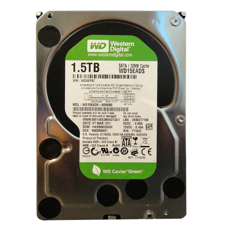 Western Digital - 1.5TB IntelliPower SATA 3.0Gbps 3.5" 32MB Cache Hard Drive - WD15EADS-00R6B0
