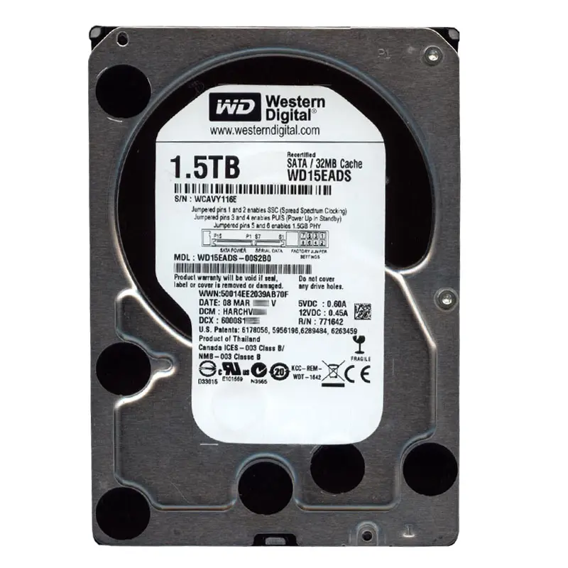 WD15EADS-00S2B0.jpg Western Digital - 1.5TB IntelliPower SATA 3.0Gbps 3.5" 32MB Cache Hard Drive - WD15EADS-00S2B0 - Image 1