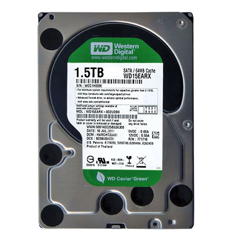 Western Digital - 1.5TB IntelliPower SATA 6.0Gbps 3.5" 64MB Hard Drive - WD15EARX-00ZUDB0