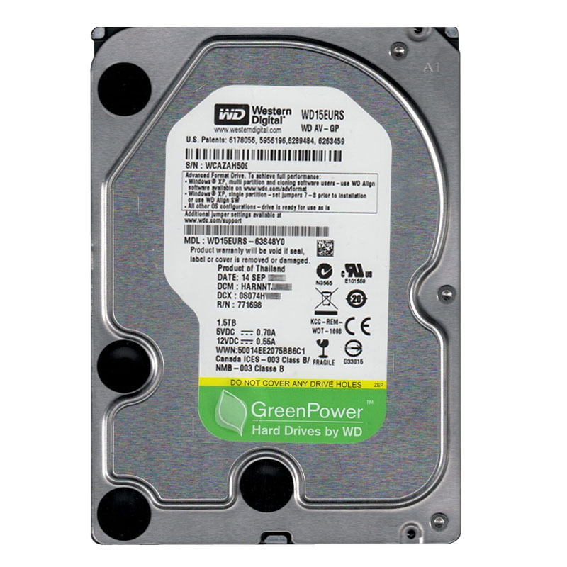 Western Digital - 1.5TB IntelliPower SATA 3.0Gbps 3.5" 64MB Hard Drive - WD15EURS-63S48Y0